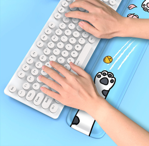 Creative cute cat claw hand rest blue and pink wrist pad wrist rest palm rest keyboard hand rest computer typing soft mat