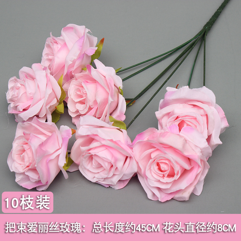 10 flores rosadas bodas flores de seda decoración floral flores falsas hortenida Wenxin Road Artes florales otros