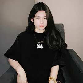 白色短袖t恤女2026新款纯棉宽松半袖女士慵懒风韩版独特别致上衣