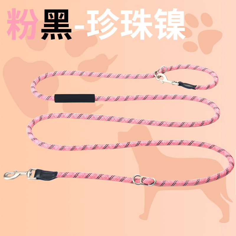 Correa de perro de doble cabeza de algodón y lino reflectante transfronterizo nuevo con agarre multifuncional crossbody cintura correa de correr