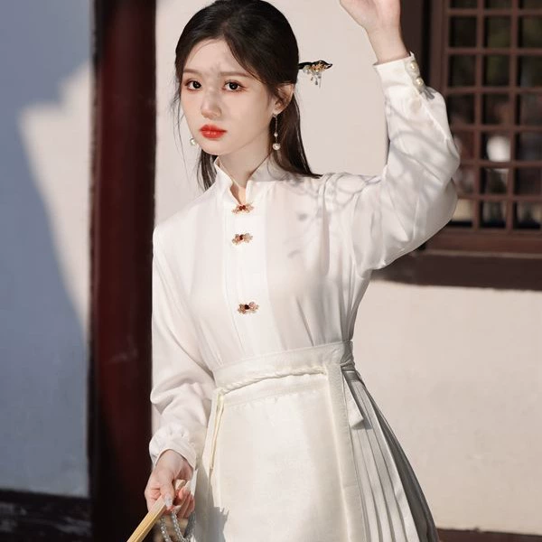 Новый китайский маленький костюм с конским лицом юбка женский весенний 2024 новый национальный стиль улучшен