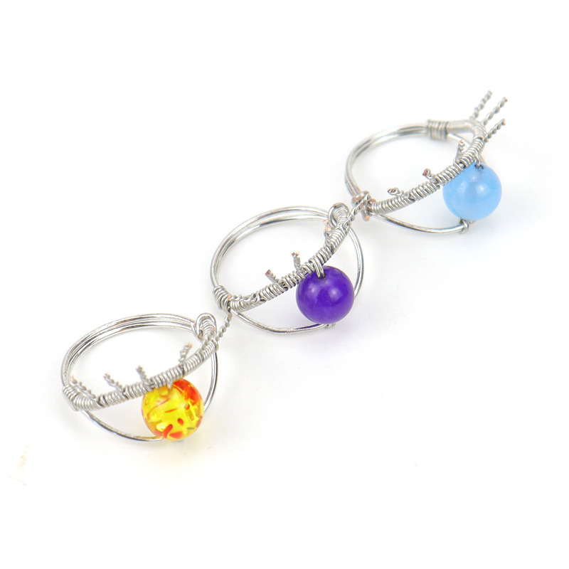 Retro Eye Agate Plating Rings 1 Piece