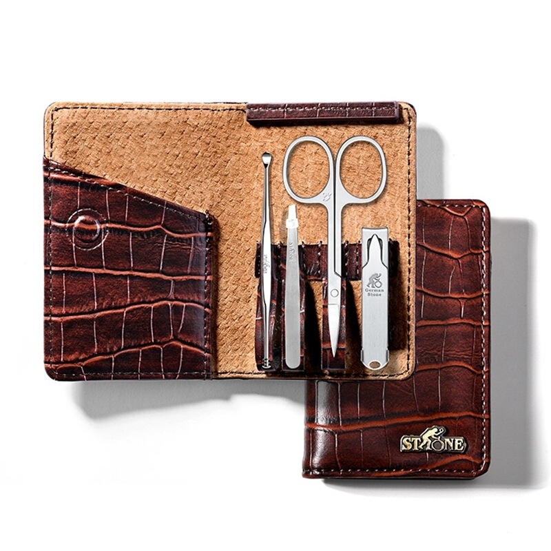 Ston Mini Card Holder Nail Clipper Crocodile Bag 4-Piece Set Men's Stc012Mc