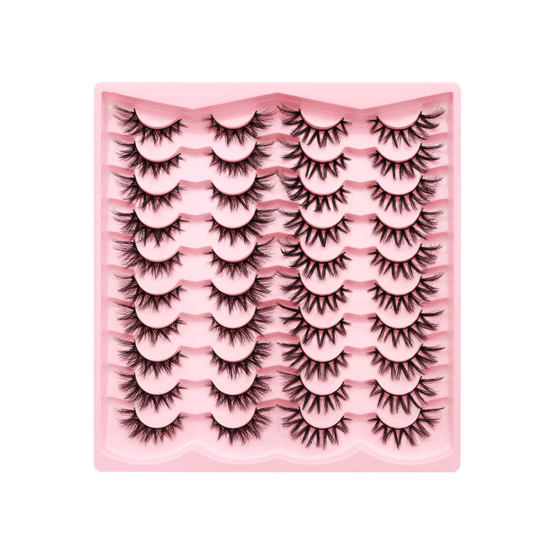 Fábrica de pestañas falsas DINGSEN, suministro estable transfronterizo, pestañas gruesas y naturales, 20 pares