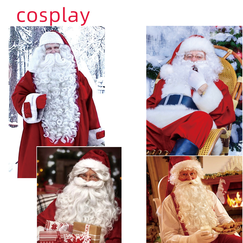 Sada paruka a vousy mikuláš s čepicí a kostýmem_voghion.com