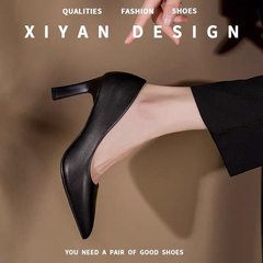 ハイヒールの礼儀正装通勤職業靴面接ソフト底疲れない足の黒いハイヒールの靴の女性