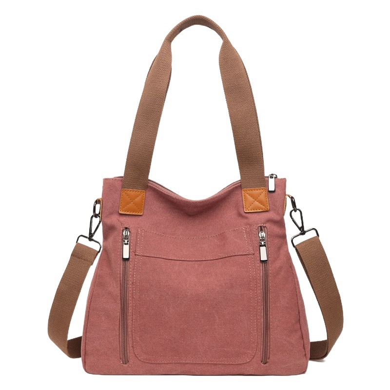 Bolso de lona de gran capacidad transfronterizo 2024 nuevo estilo coreano bolso de mensajero casual de un solo hombro bolso de moda para mujer