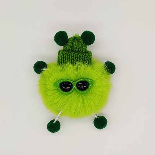 Imitation rex rabbit fur little briquette elf ins internet celebrity cute bag charm plush doll car key chain pendant
