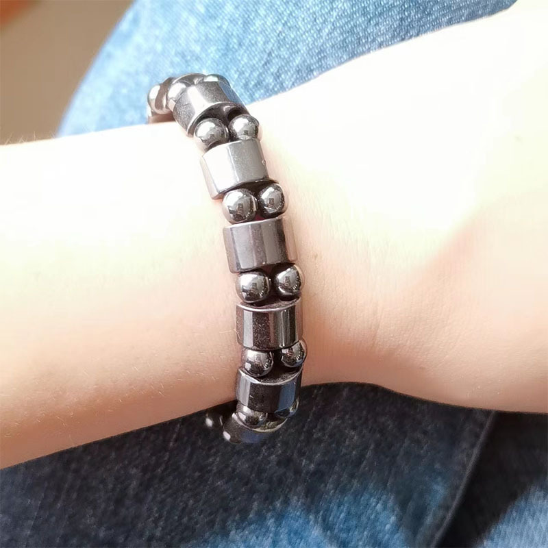 Pulsera magnética elástica con cuentas simples popular de Amazon, pulsera de cuentas negras para parejas, éxito de ventas en Europa y América image 5