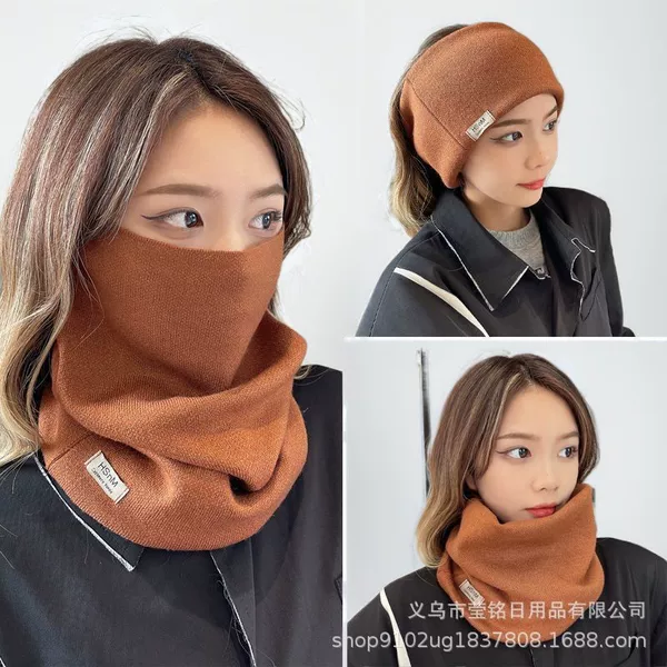New Style Neck Gaiter Ear-Hanging Mask for Autumn and Winter, Multifunctional Cycling Warm and Cold-Proof Korean Version Versatile Neck Scarf for Men and Women