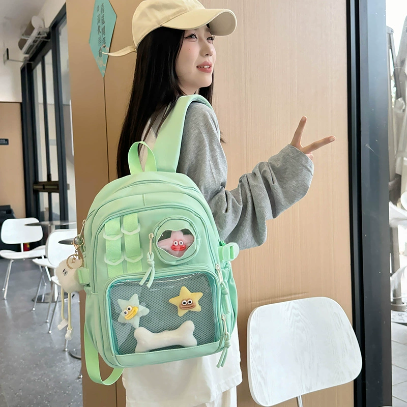 Japanese brand transparent badge, cute backpack
