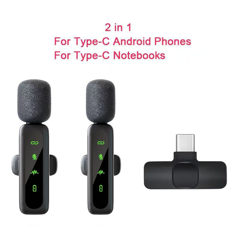 Nuevo micrófono de collar inalámbrico, micrófono L6, micrófono, uno para dos, Bluetooth inteligente, reducción de ruido, clip de collar de reverberación, micrófono