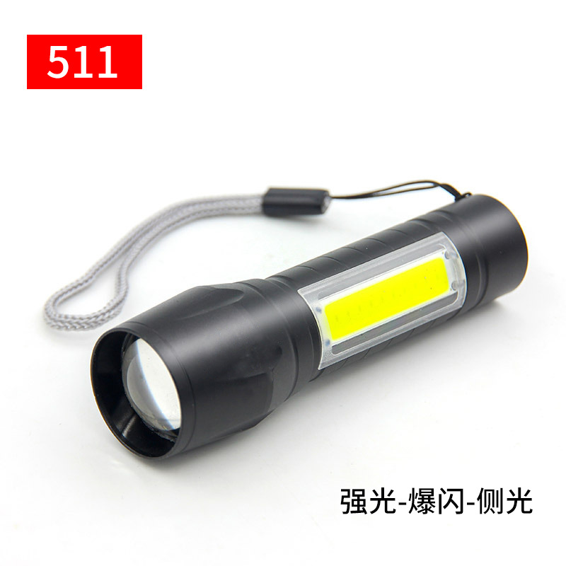 511 luz brillante mini linterna COB lámpara lateral USB recargable al aire libre viajes domésticos multifuncional linterna regalo