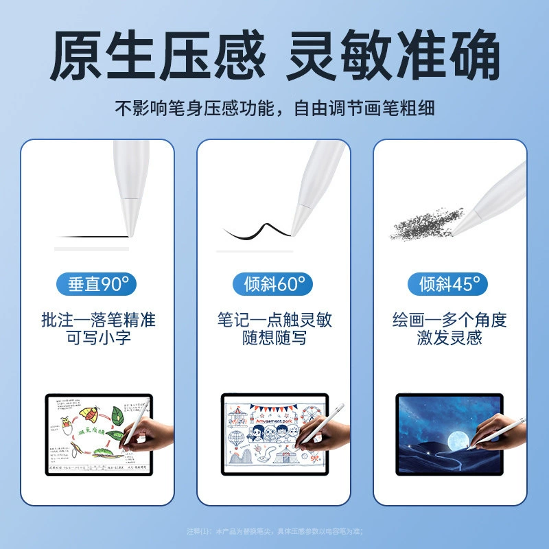 Подходит для Apple Pencil 1/2 поколения, USB-C/Pro набор наконечников пера, 2B бесшумная рукописная ручка, замена головки пера