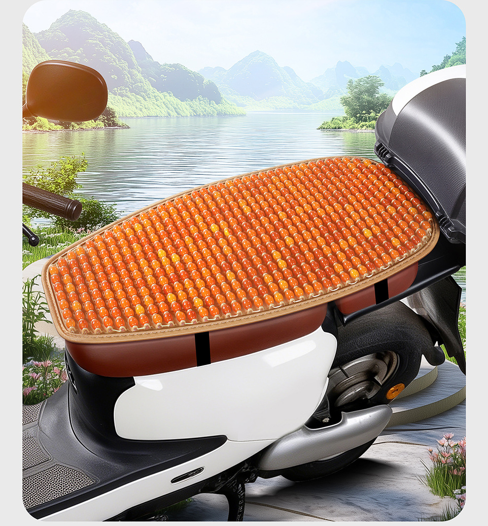 Electric Vehicle Resin Jade Sun Protection Mat Waterproof Heat Insulation Rainproof Seat Cushion Scooter Motorcycle Summer Sun Protection Seat Cushion