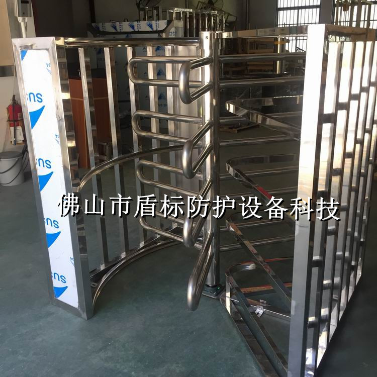 高铁站单向出口成品不锈钢旋转门加厚手动栅栏旋转门车站入口闸机