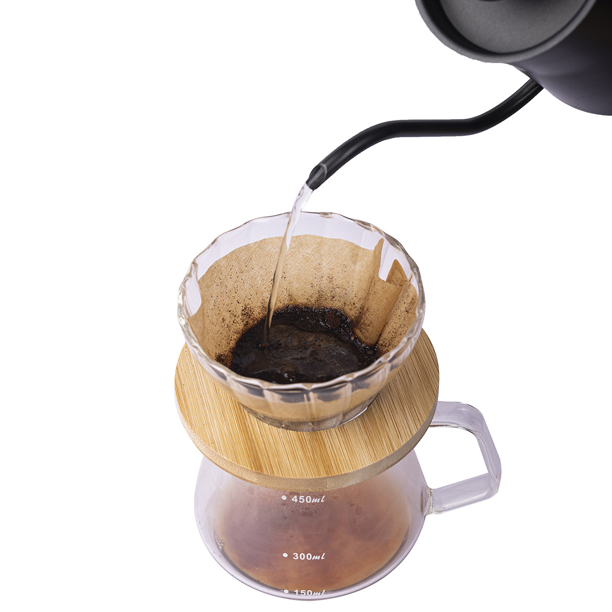 Juego de Café de Goteo Manual con Molinillo de Aleación de Aluminio y Acero Inoxidable para Exterior y Oficina image 4