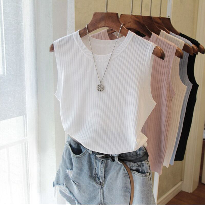 商品详情图_2023春秋内搭背心女外穿T恤无袖针织上衣宽松大