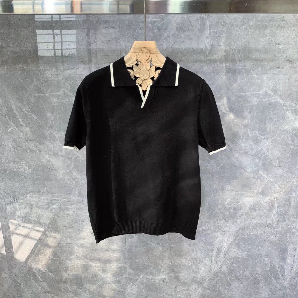 Camisa de polo de solapa casual de los hombres de negocios todo partido slim fit micro elástico camiseta verano transpirable moda punto no planchado manga corta