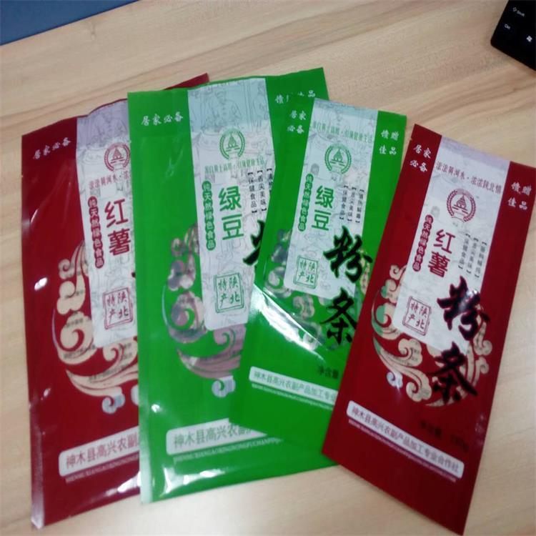 兰考金霖印刷加工粉条淀粉苏打包装 锅巴麻花卷膜 水煮花生真空袋