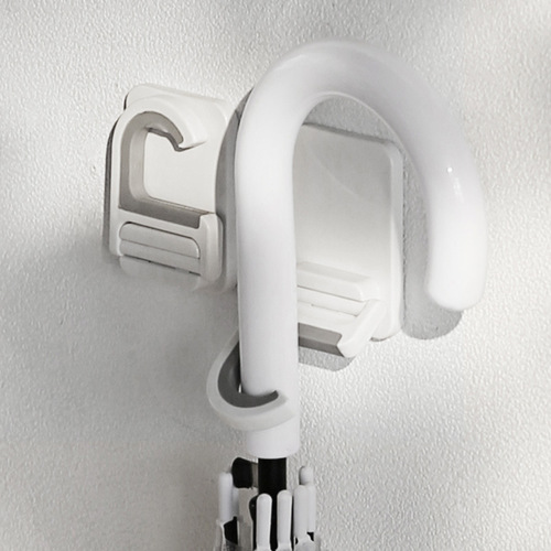 Non-piercing mop holder, stainless steel broom holder, mop stand, storage rack, hook, multi-functional bathroom mop holder