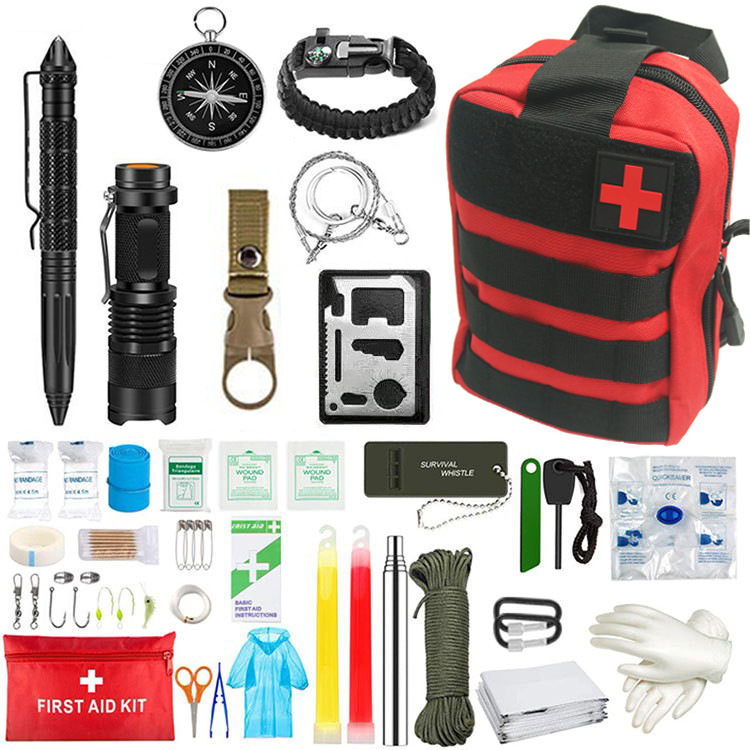 Kit de primeros auxilios de supervivencia al aire libre de la supervivencia que acampa emergencia Kit de supervivencia combinación kit herramienta traje