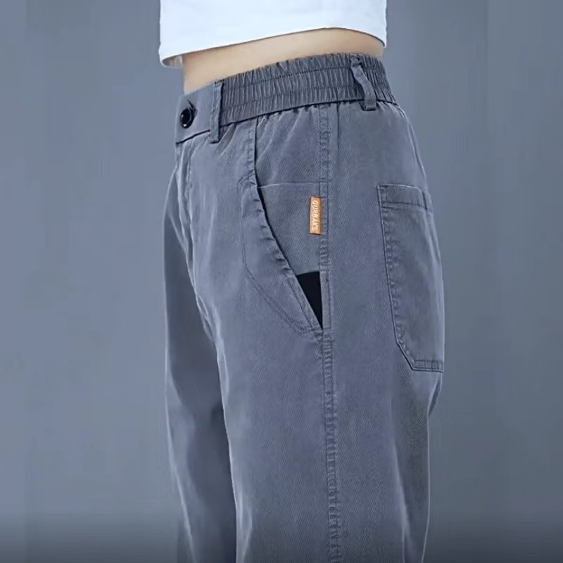 New Casual Pants for Men 2025 Spring and Autum Elastic Business Loose Straight Long Pants Summer Thin Sports Pants