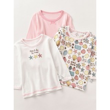 日系T恤秋衣女孩海洋打底上衣家居服工厂直销新款四季薄弹力螺纹