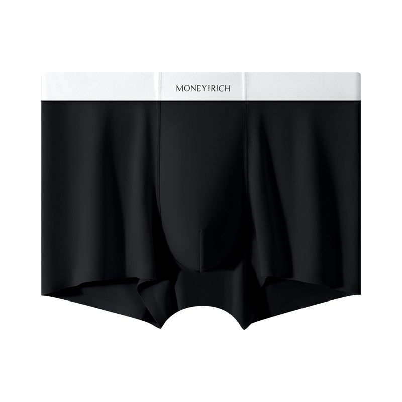 Nuevo sin marcas de seda de hielo ropa interior de hombre gran suave piel transpirable antibacteriana pantalones de calcetín de cuñón hombre fábrica al por mayor