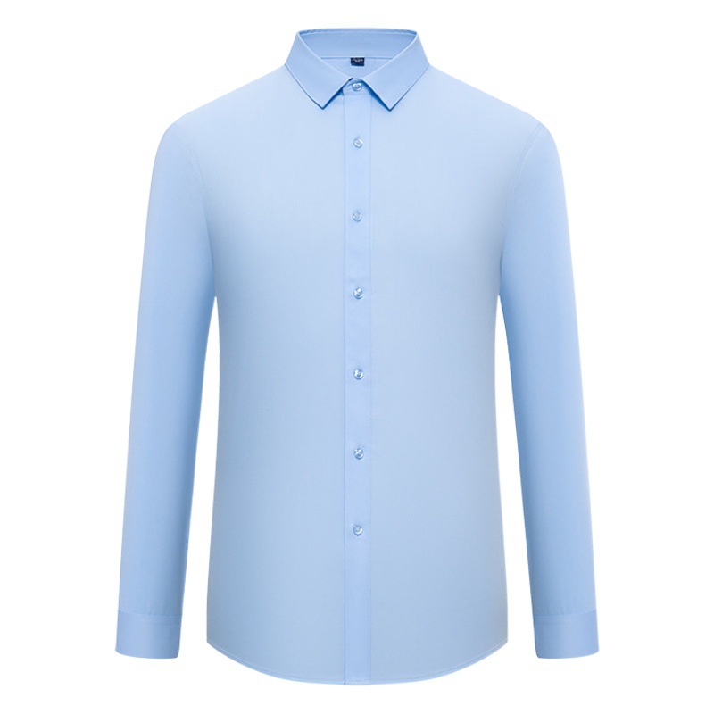 2025 otoño camisa de mangas largas sin marcas sin quemar camisa de fibra de bambú elástica corporativa casual hombre de mangas largas