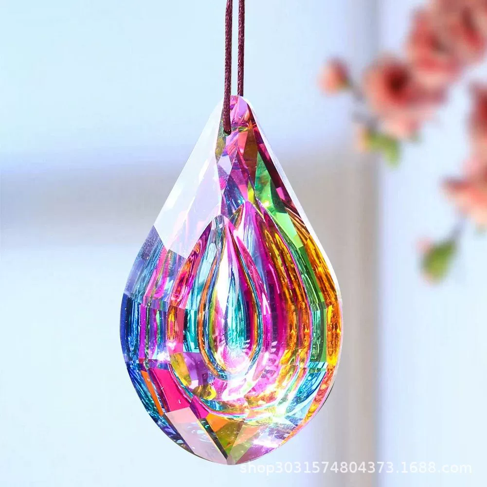Crystal rainbow prism, pendant solar-powered, decorations, home decor