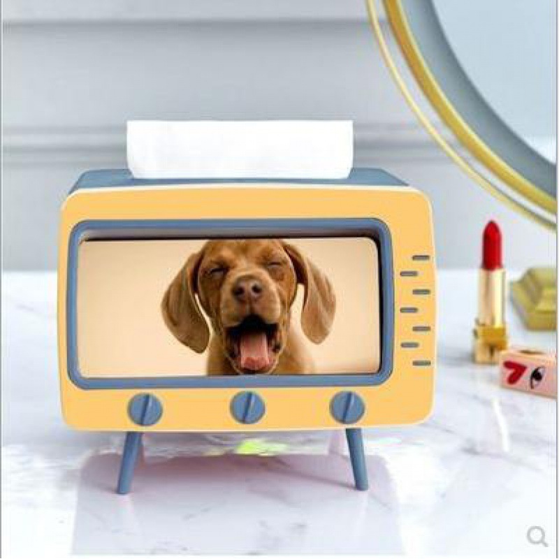 Caja de pañuelos de TV Luz de lujo de plástico sala de estar mesa de café caja de almacenamiento multifuncional inodoro caja de pañuelos de escritorio