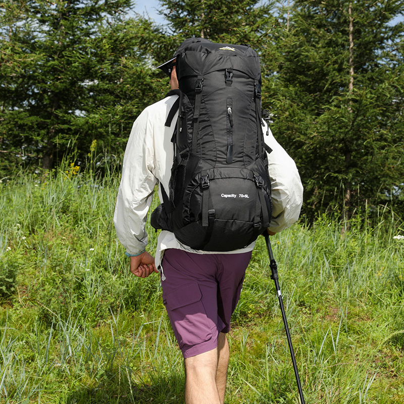 Mochila de Senderismo y Montañismo de Nylon Expansible para Deportes al Aire Libre