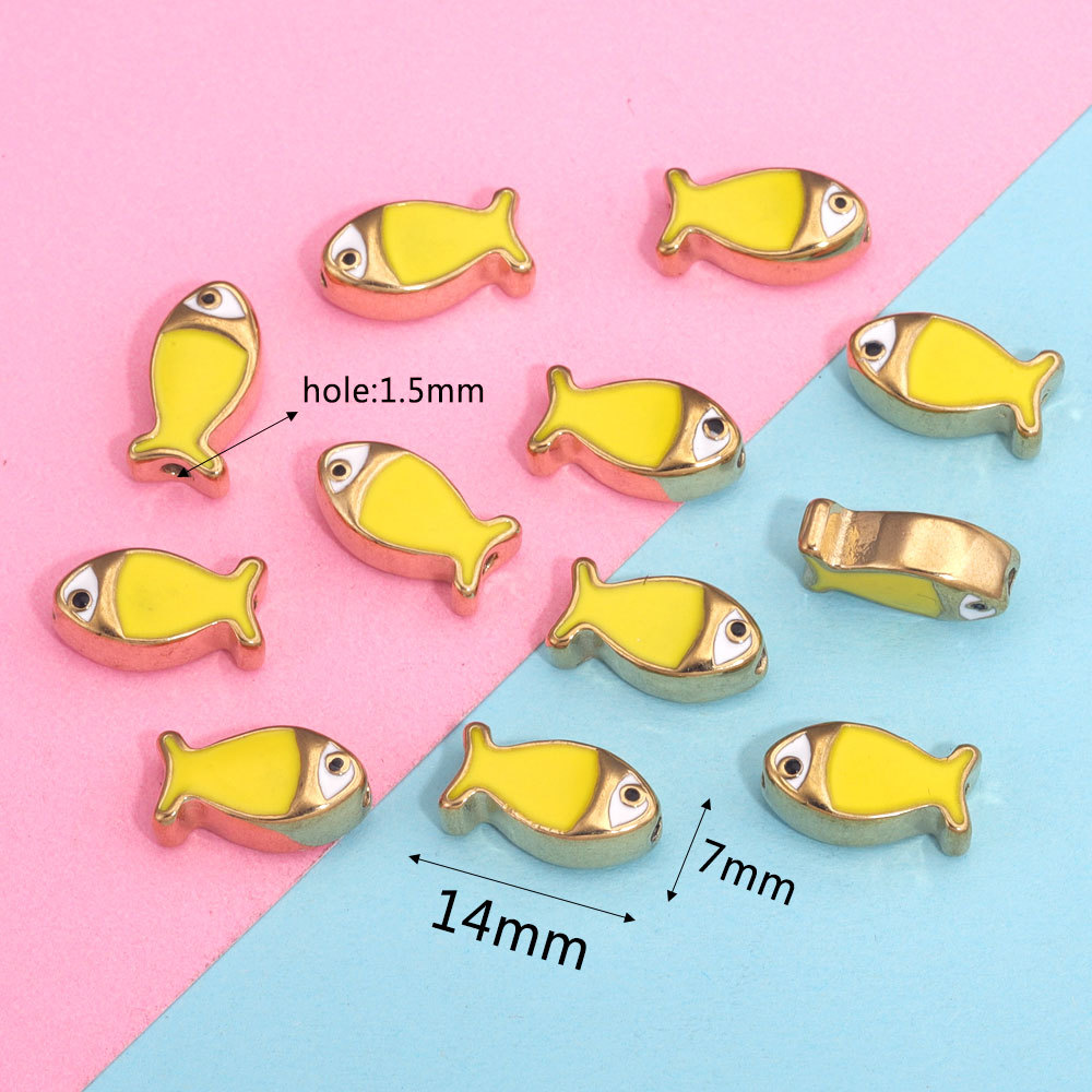 Ojo del diablo cuentas de acero inoxidable de doble cara gota de esmalte aceite ojos pequeños peces perlas espaciador perlas sueltas joyas DIY