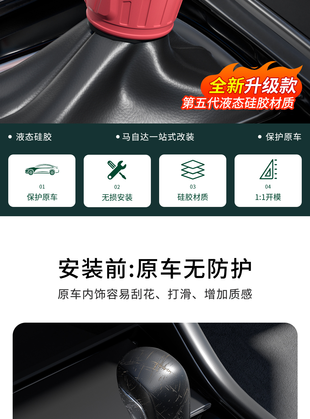 Suitable for Mazda 3 Atenza Cx5 Cx3 Cx4 Axela Cx50 Cx8 Car Gear Shift Cover and Handbrake Cover