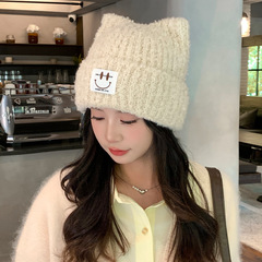 甜美可爱猫耳朵毛绒帽子女秋冬季百搭防风保暖帽时尚包头帽显脸小