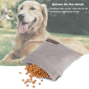 Cross-Border Portable Pet Dog Snack Bag for Outdoor Training Dogs, Hands-Free Storage Bag with Carabiner