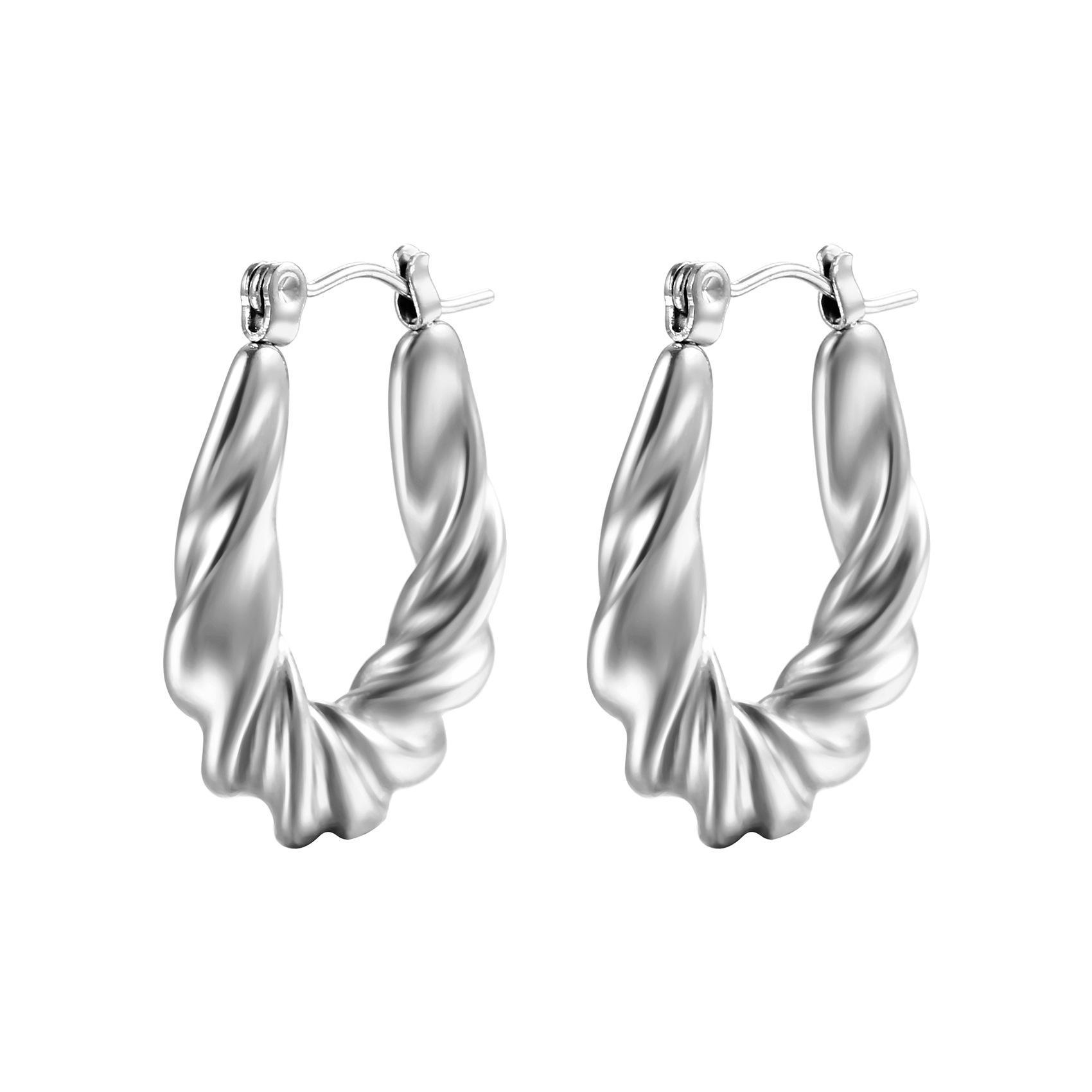 Fashion U Shape Stainless Steel Plating Earrings 1 Pair display picture 4