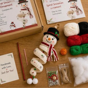 ������Ʒ Crochet Snowman Door Hanger �}�QDIY�h��ѩ�ˑҒ��b�