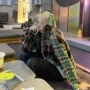 美式长袖格子春秋衬衣
