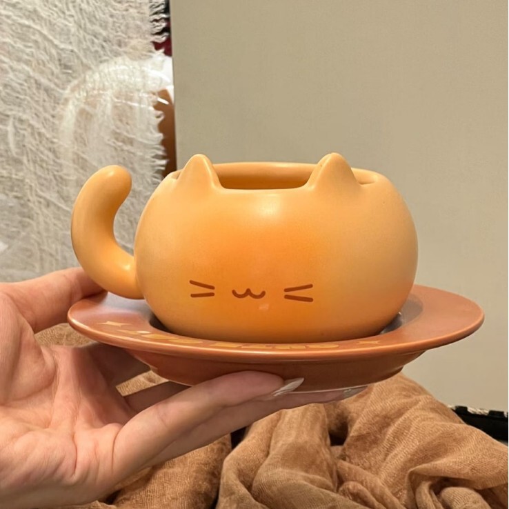 烤面包小猫泡面碗面包杯碟抽纸盒餐具套装学生宿舍家用送礼分餐盘|undefined