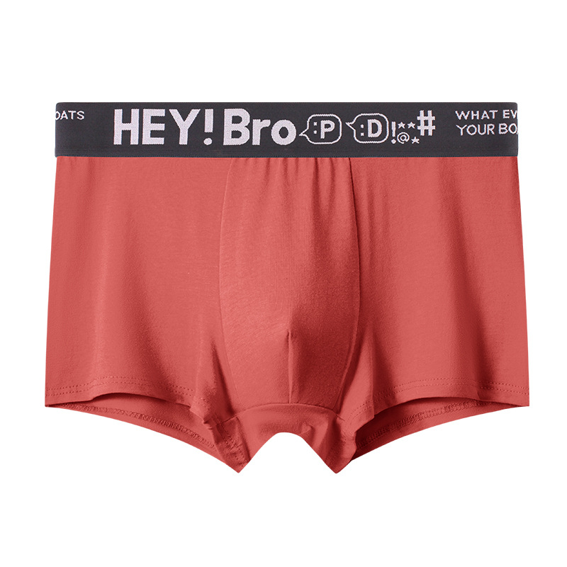 Algodón puro simple ropa interior de hombre marca de moda contraste color niños Boxer shorts Mediados de cintura suelta cómoda juventud Boxer shorts