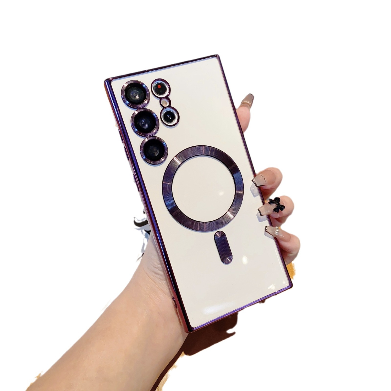 Funda para teléfono móvil transfronterizo Samsung S25EDGE con patrón de CD GalaxyS24Ultra cubierta de revestimiento magnético A56 aplicable A16