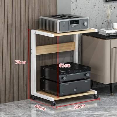 Electric car big tripod Cabinet Audio Speaker Power Amplifier - 2-layers-of-heightening-a-white-light-walnut-16-plate-thickness