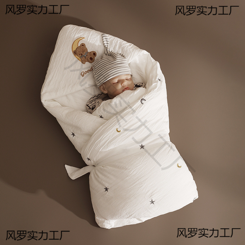 #初生婴儿包被冬款加厚新生儿宝宝纯棉抱被春秋产房用品外出包裹