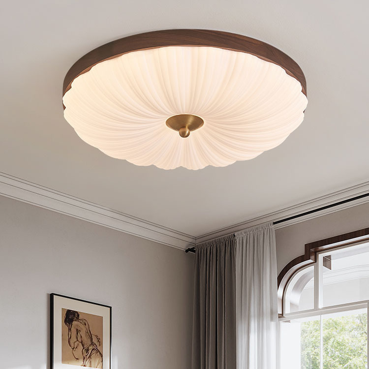 New Chinese Style Creative Personality Walnut Color Medieval Ceiling Lamp Bedroom Lamp Retro French Eye Protection Study Lamp New Chinese Style Creative Personality Walnut Color Medieval Ceiling Lamp Bedroom Lamp Retro French Eye Protection Study Lamp