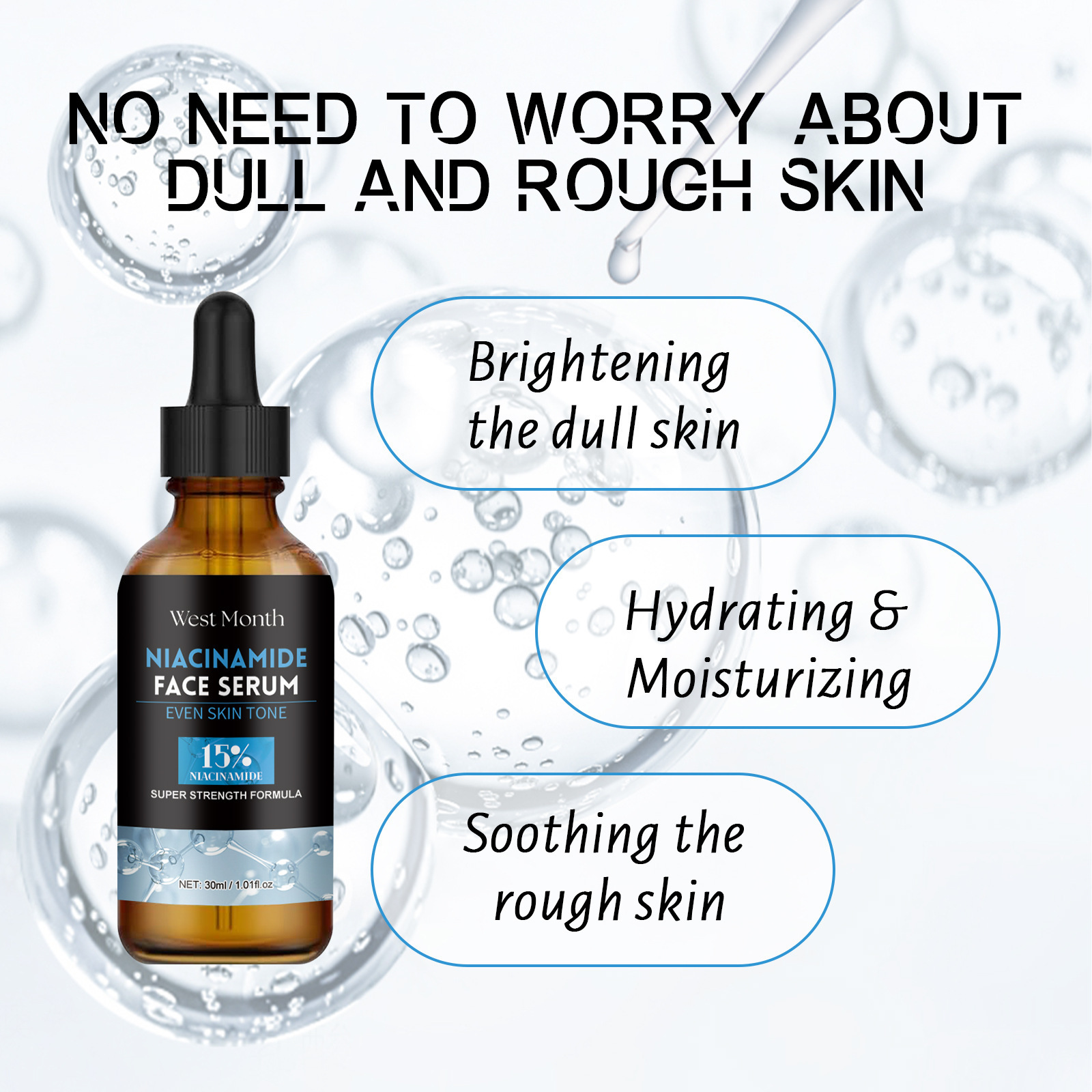 West Month Niacinamide Facial Essence for a Radiant Complexion, Elasticity, and a Moisturizing Feel, Locking in Moisture and Promoting a Translucent Appearance