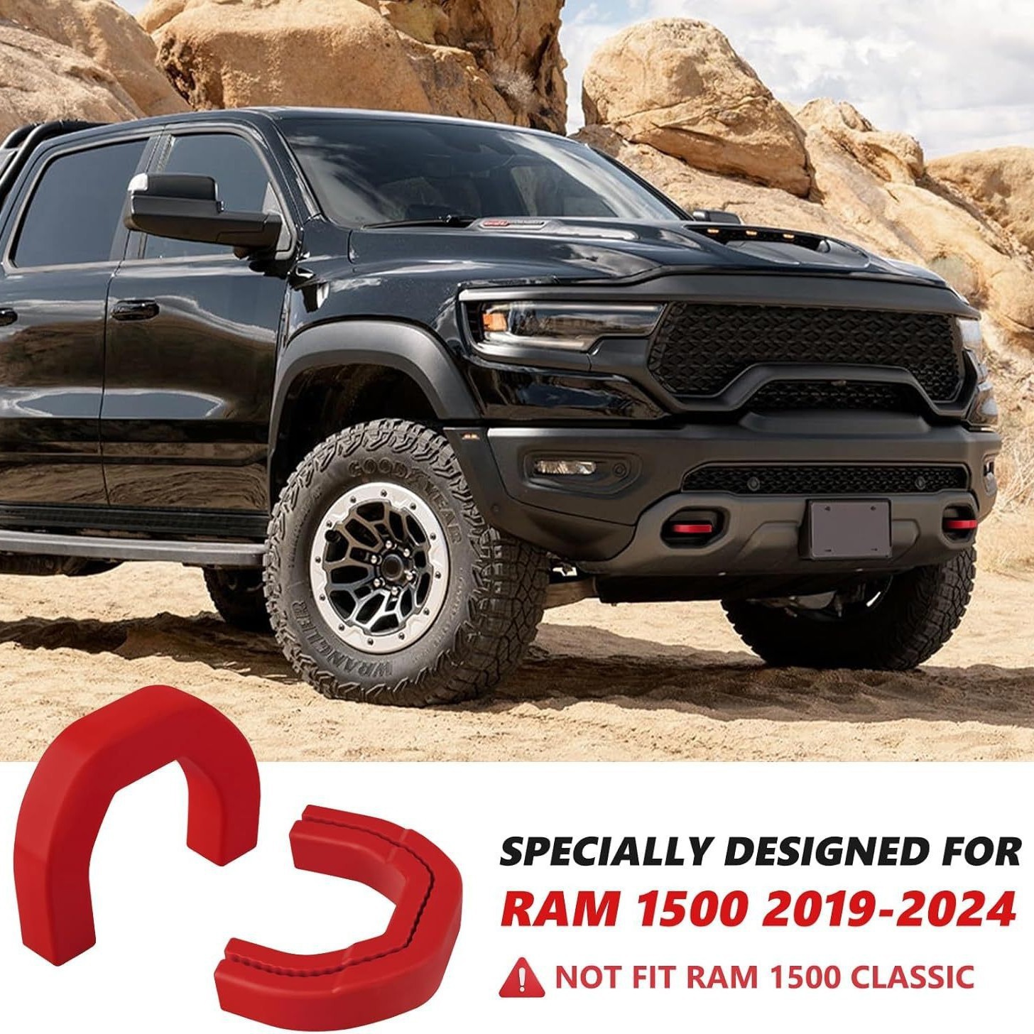 Compatible with 2019-2024 Dodge Ram Trx Tow Hook Cover for Ram 1500 Front Tow Hook