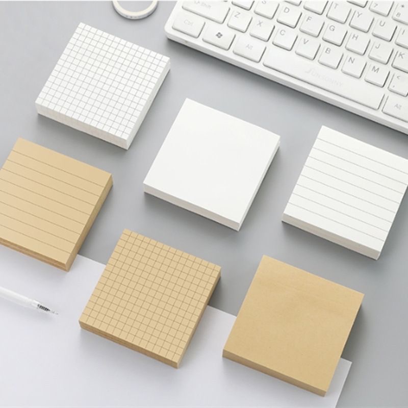 Simple bolsillo cuaderno estudiante Plaid en blanco página interior Bloc de notas recordatorio etiqueta Nota nota pegajosa n veces pegatinas