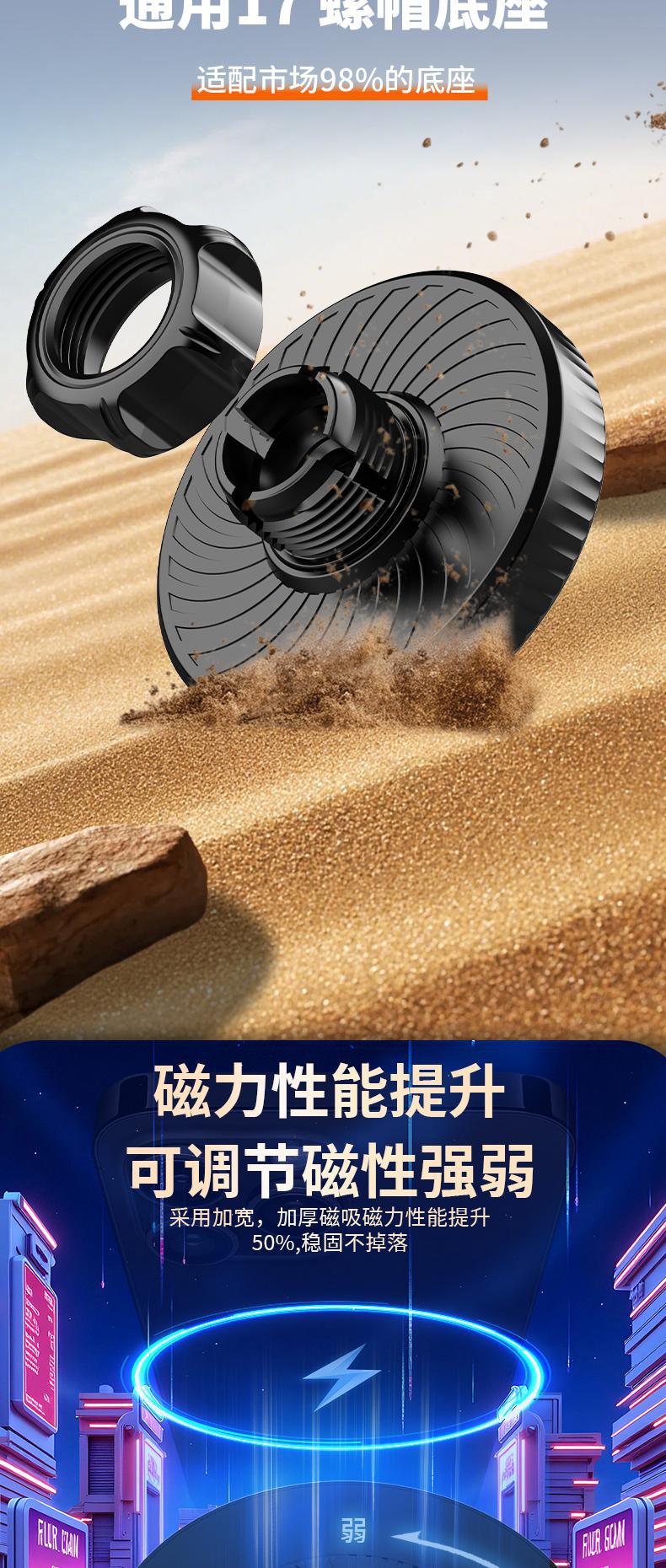 Magsafe Magnetic Car Mobile Phone Holder 17mm Ball Head Suitable for Apple Mobile Phone Car Navigation Holder Cross-Border